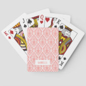 Roze en witte Deco-patroon Pokerkaarten (Achterkant)