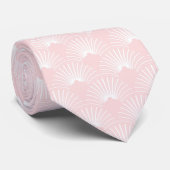 Roze en witte Deco-patroon Stropdas (Opgerold)