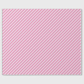 Roze en Witte Diagonale Streep met meerdere breedt Cadeaupapier (Vlak)