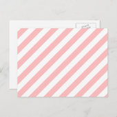 Roze en witte diagonale strepen patroon briefkaart (Voorkant / Achterkant)