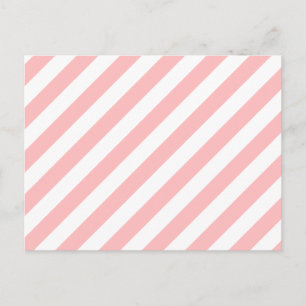 Roze en witte diagonale strepen patroon briefkaart