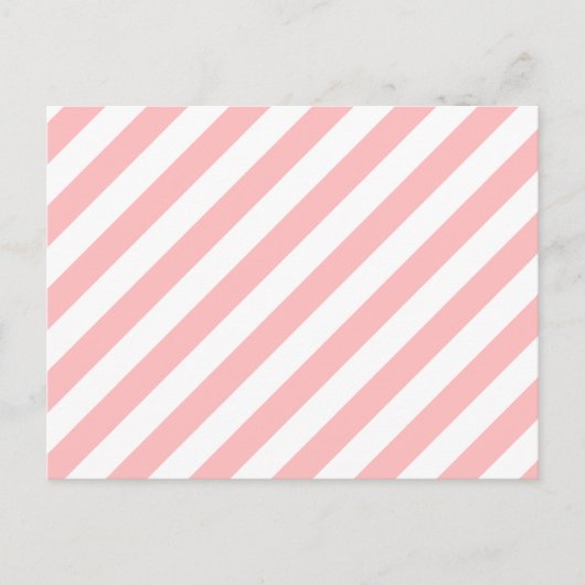 Roze en witte diagonale strepen patroon briefkaart (Voorkant)