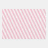 Roze en witte diagonale strepen patroon inpakpapier vel (Voorkant 2)