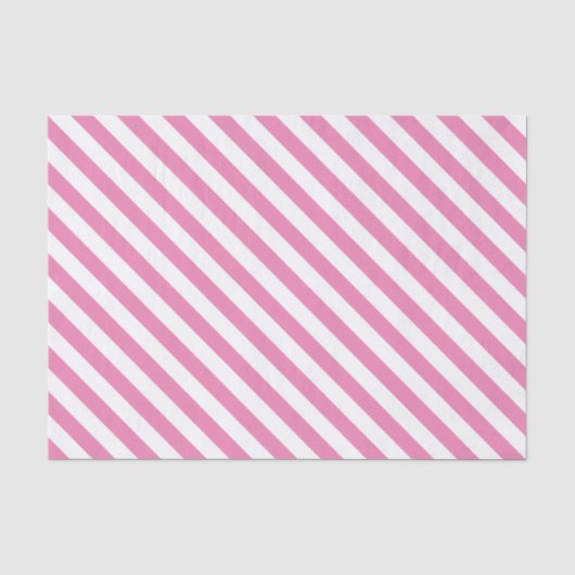 Roze en witte diagonale strepen tissuepapier (Voorkant)