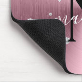Roze en Witte Diamanten - Persoonlijk Geschenk Muismat (Hoek)