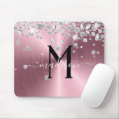 Roze en Witte Diamanten - Persoonlijk Geschenk Muismat (Met muis)