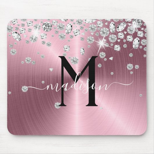 Roze en Witte Diamanten - Persoonlijk Geschenk Muismat (Voorkant)