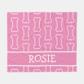 Roze en witte dog bot - Aangepast pakket Fleece Deken (Voorkant (Horizontaal))