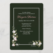 Roze en Witte Dogwood Quinceañera Uitnodiging (Achterkant)