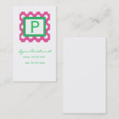 Roze en witte dot Roepkaart Contactkaartje (Voorkant / Achterkant)