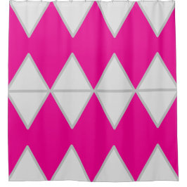 Roze en witte douchegordijn