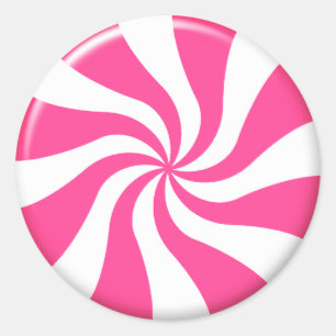 Roze en witte draaimolen Snoep sticker