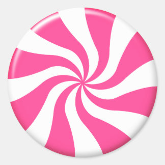 Roze en witte draaimolen Snoep sticker