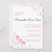 Roze en witte dragonfly Elegant Baby shower Kaart (Voorkant)