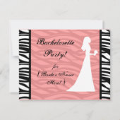 Roze en witte dress Silhouette Bachelorette Party Kaart (Voorkant)