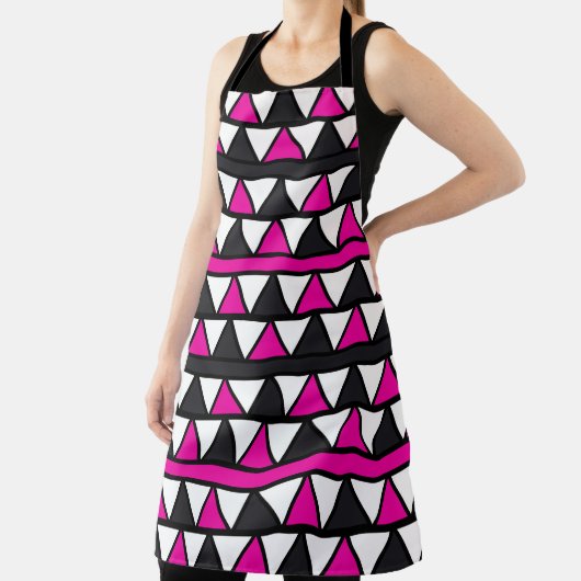 Roze en witte driehoek Schort (Insitu)