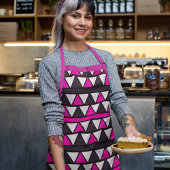 Roze en witte driehoek Schort