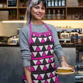 Roze en witte driehoek Schort