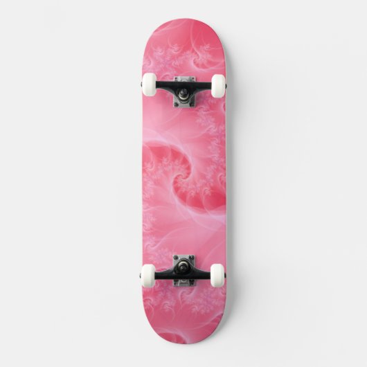 Roze en witte drieluikskateboard skateboard (Voorkant)