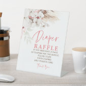 Roze en witte druppels, luierspoelplaats reclamebord met voetstuk (Insitu)