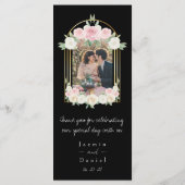 Roze en witte Dusky Blooms Flat Menu (Achterkant)