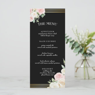 Roze en witte Dusky Blooms Flat Menu
