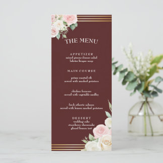 Roze en witte Dusky Blooms Flat Menu