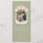 Roze en witte Dusky Blooms Flat Menu (Achterkant)