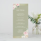 Roze en witte Dusky Blooms Flat Menu (Staand voorkant)