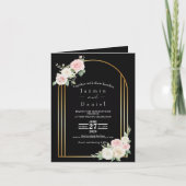 Roze en witte Dusky Blooms Huwelijksuitnodiging (Voorkant)