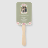 Roze en witte Dusky Blooms Wedding Route Handwaaier (Achterkant)