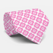 Roze en witte eenvoudige bloempatroon stropdas (Opgerold)