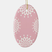 Roze en witte eenvoudige Pasen Keramisch Ornament (Rechts)