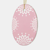 Roze en witte eenvoudige Pasen Keramisch Ornament (Links)