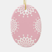 Roze en witte eenvoudige Pasen Keramisch Ornament (Achterkant)