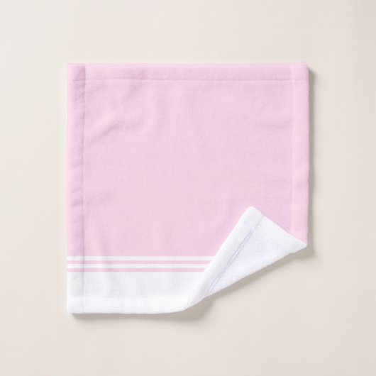 Roze en witte, eenvoudige strips bad handdoek (Wasdoekje)