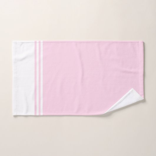 Roze en witte, eenvoudige strips bad handdoek (Handdoek)