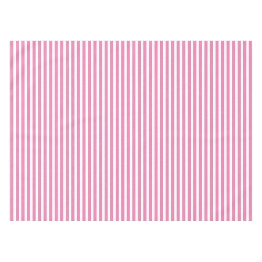 Roze en witte eenvoudige strips tafelkleed (Voorkant (Horizontaal))