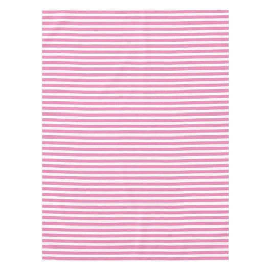 Roze en witte eenvoudige strips tafelkleed (Voorkant)