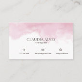 Roze en witte eenvoudige Waterverf Visitekaartje (Achterkant)