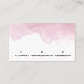 Roze en witte eenvoudige Waterverf Visitekaartje Informatiekaartje (Achterkant)