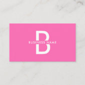 Roze en witte elegant monogram Modern Professional Visitekaartje (Voorkant)