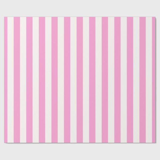 Roze en witte extra grote stripe patroon cadeaupapier (Vlak)