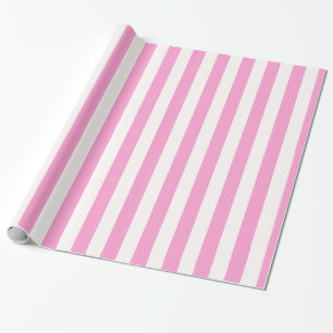 Roze en witte extra grote stripe patroon cadeaupapier