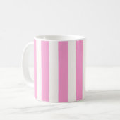 Roze en witte extra grote stripe patroon koffiemok (Voorkant links)