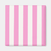 Roze en witte extra grote stripe patroon magneet (Voorkant)