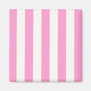 Roze en witte extra grote stripe patroon magneet