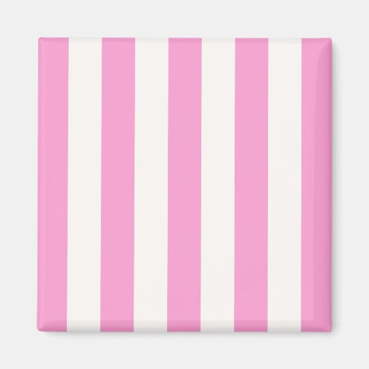 Roze en witte extra grote stripe patroon magneet (Voorkant)
