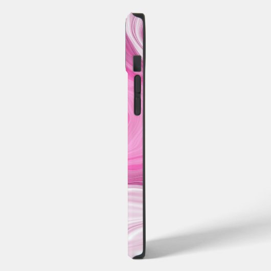 Roze en witte faux marmer Case-Mate iPhone case (Achterkant / Links)