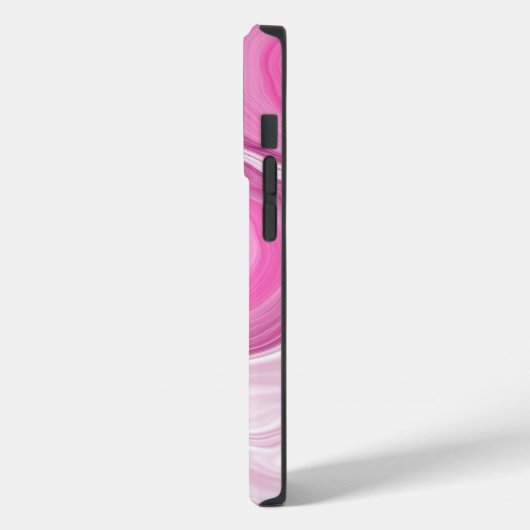 Roze en witte faux marmer Case-Mate iPhone case (Achterkant / Links)